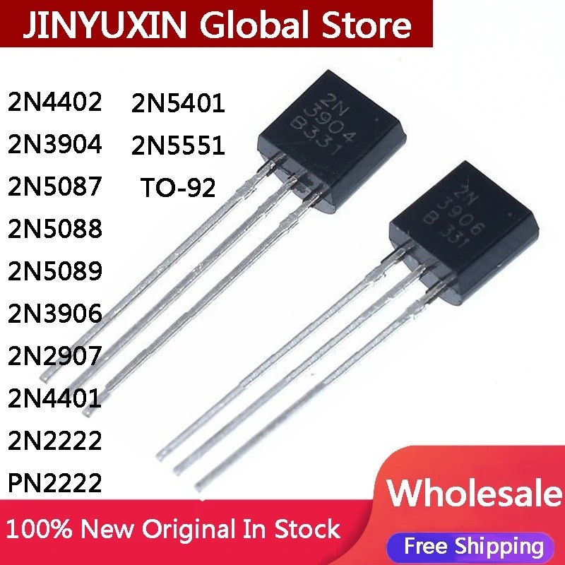10 CÁI 2N4402 2N3904 2N5087 2N5088 2N5089 2N3906 2N2907 2N4401 2N222 PN222 2N5501 2N5551 TO-92 TO92 