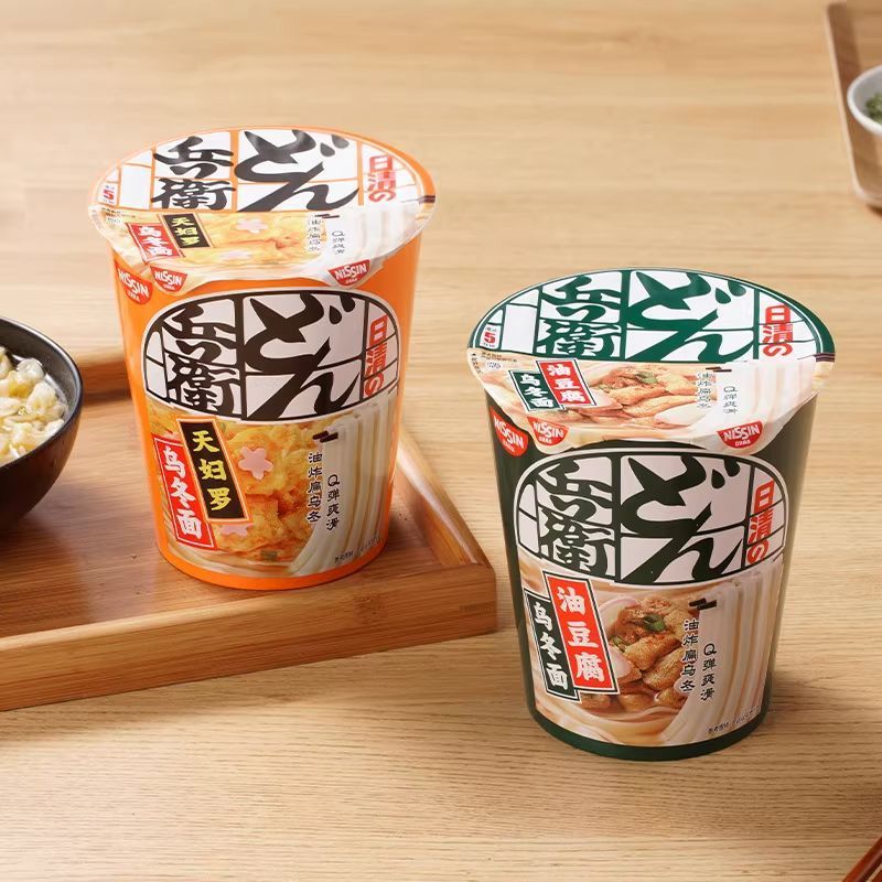 Hàng mới về Nissin Nissin Oily Đậu phụ Nhật Bản Mì Tempura Udon Mì ăn liền Mì ăn liền Ramen 26.513 L