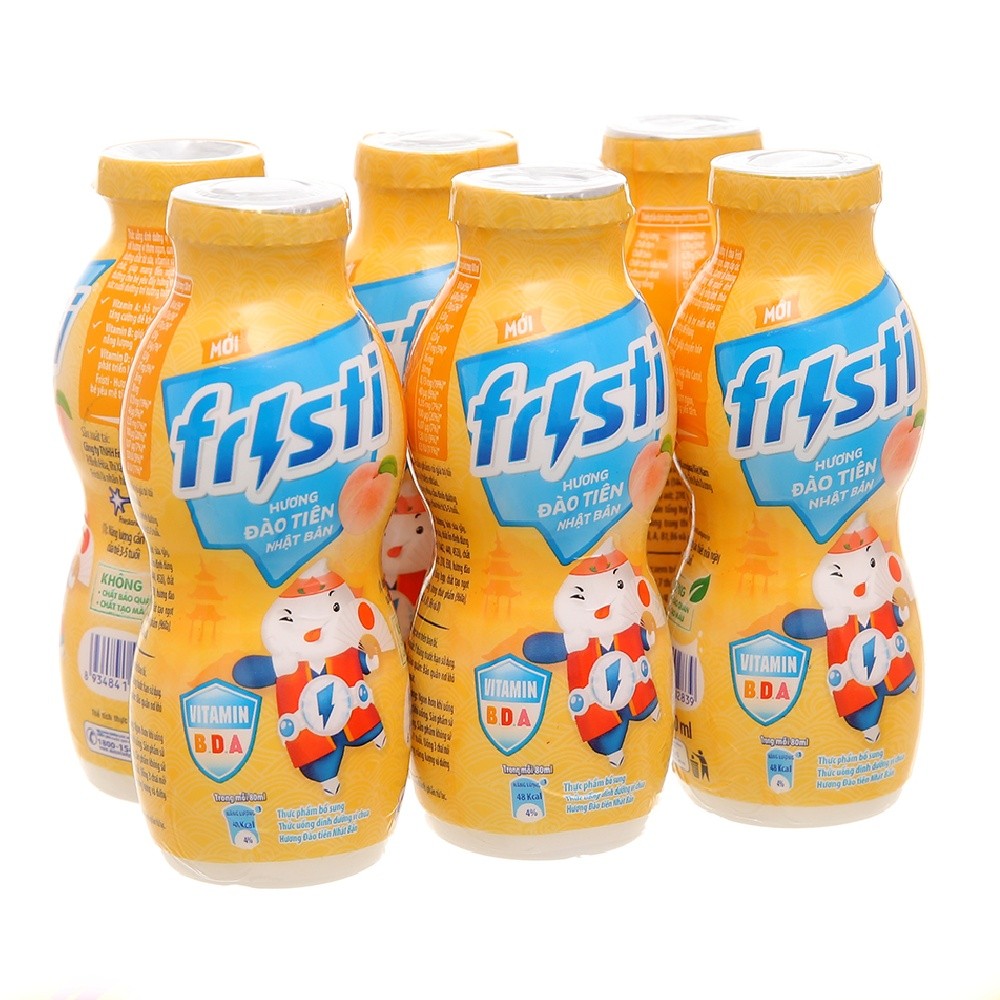 Lô 6 Sữa chua Fristi Đào Tiên 80ml - 02839