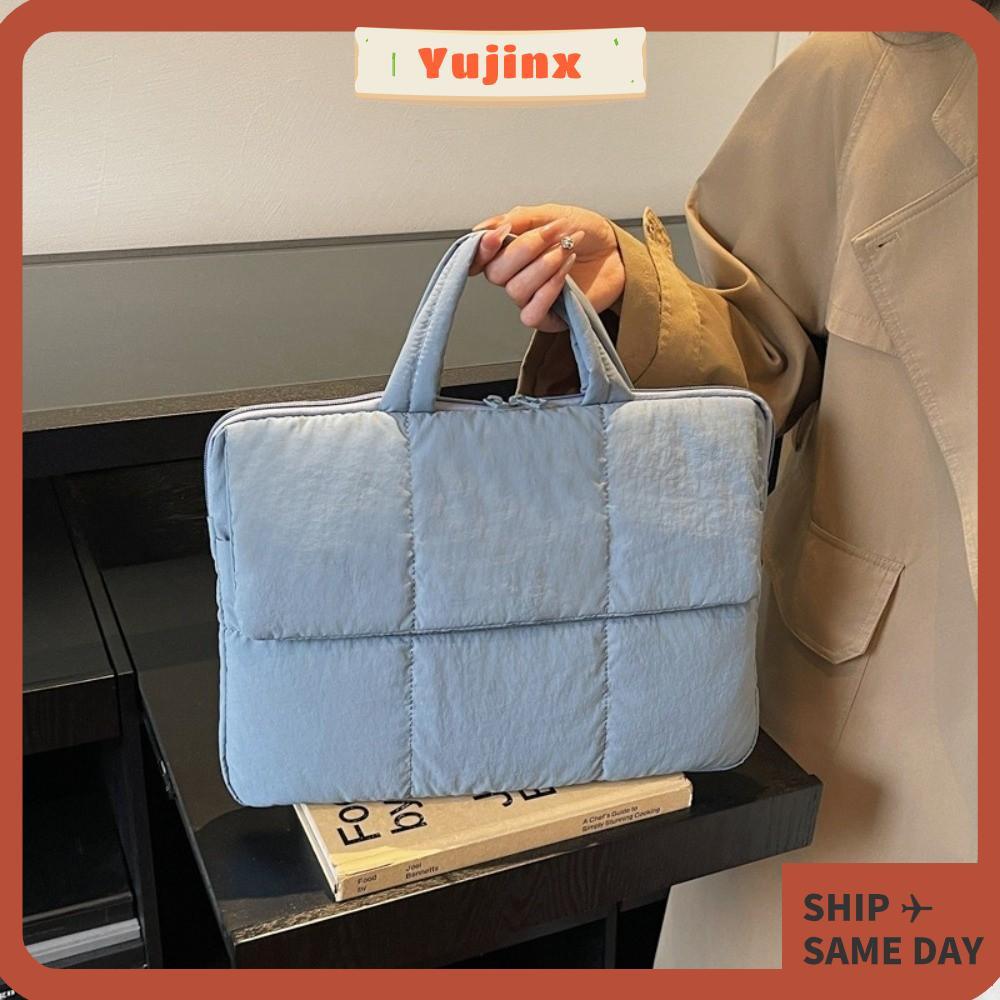 YUJINX Gối Laptop Tay, Túi Xách Laptop Puffy 16 Inch, Thời Trang Chống Nước Quilted Puffer Dung Tích