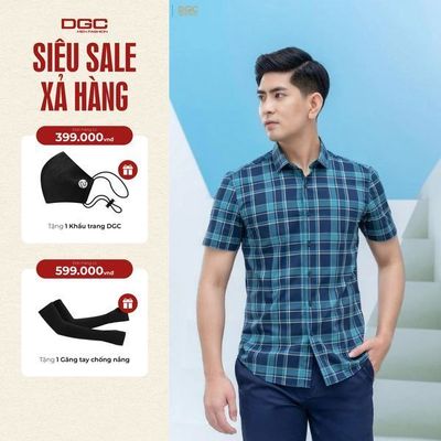 Áo Sơ Mi Ngắn Tay DGC Dáng Ôm Slim Fit, Chất Liệu Thoáng Mát, Thấm Hút Tốt - SASNBC33M