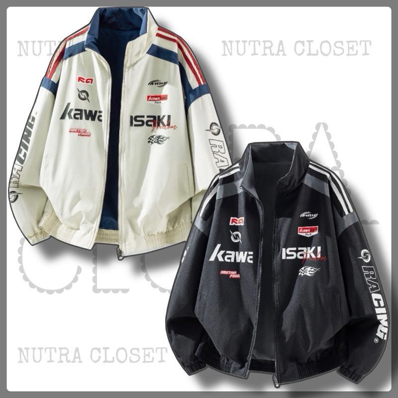 Áo khoác dù 2 lớp dáng bomber cổ trụ in nhiều kawasaki unisex nam nữ