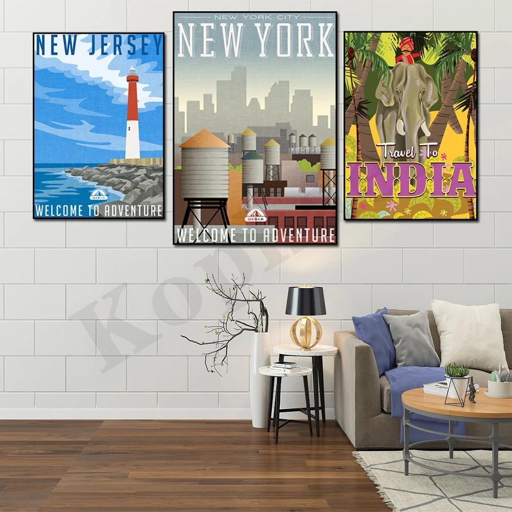 Thế Giới Cityscapes Canvas Nghệ Thuật Istanbul Ireland Ấn Độ Iceland New York New Jersey Oklahoma No