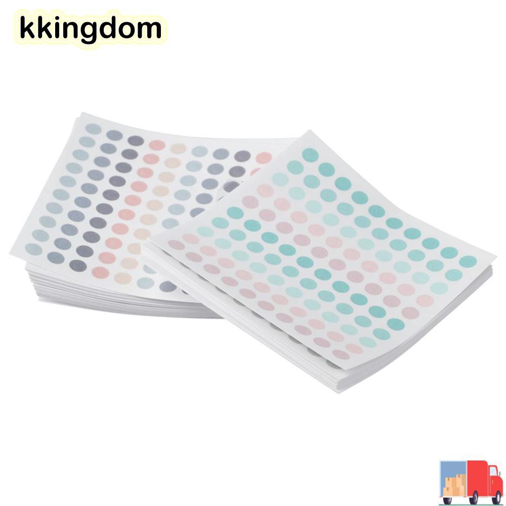 KKINGDOM Washi Dots, Giấy 5000 Chấm Màu Dán, Nhãn Dán Hình Tròn 4 Mm Dễ Thương Văn Phòng
