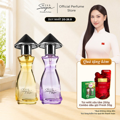 [Midnight Bloom] Combo Nước Hoa Nữ Miss Saigon Elegance Amber 15ml & Amethyst 15ml - Hương Ngọt Ấm, Quyến Rũ
