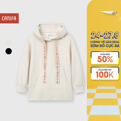 Áo nỉ bé gái CANIFA hoodie dài tay có mũ 1TW25C004