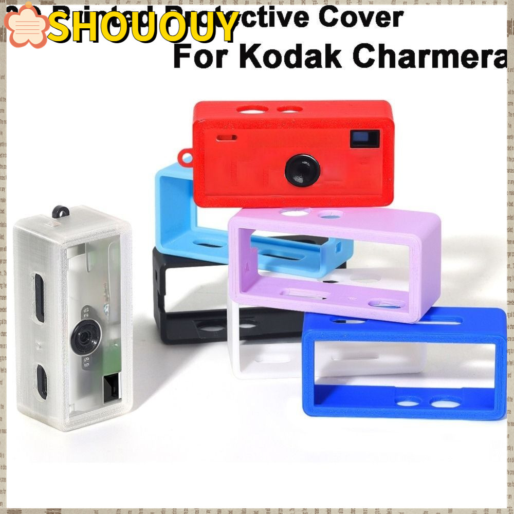 SHOUOUY Vỏ bảo vệ máy ảnh Kodak, vỏ cứng in họa tiết màu trơn kèm màng bảo vệ màn hình cho Kodak Cha