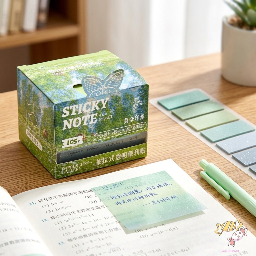 Pearlescent Trong Suốt Dính-Notes Pad, Kéo Ra Mờ Chuyển Màu Có Thể Ghi Nhớ Dính Mạnh Tab Giấy Ghi Nh