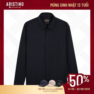 Áo Sơ Mi Đen Nam Tay Dài Aristino Regular Fit ALS0170S3
