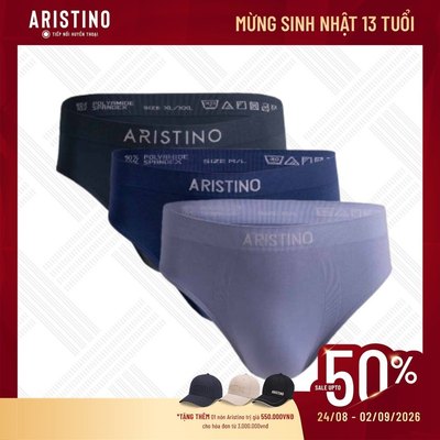 [Combo 3] Quần Lót Nam Briefs Aristino ABF012EXP03, kiểu dáng basic, không đường may, ôm gọn