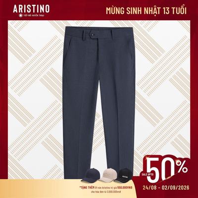 Quần Âu Nam Aristino form Cropped, hoạ tiết kẻ chìm tinh tế, tạo điểm nhấn - ATR0460S3