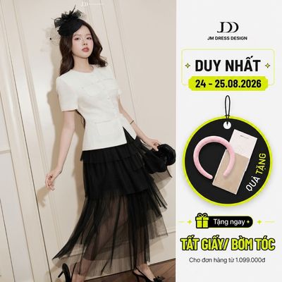 Chân Váy Lưới Xếp Tầng Dập Ly Nữ Tính Màu Đen 4L11.2509. Chân Váy Lưới Dự Tiệc, Chân Váy Xếp Ly Bồng Bềnh, Chân Váy Tầng