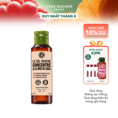 Gel tắm cô đặc hương dừa Yves Rocher Concentrated Shower Gel Coconut 100ML