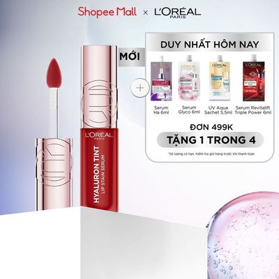 Son tint bóng dưỡng môi có màu, lâu trôi, nhẹ môi L'Oreal Paris Hyaluron Tint Lip Stain Serum 5ml