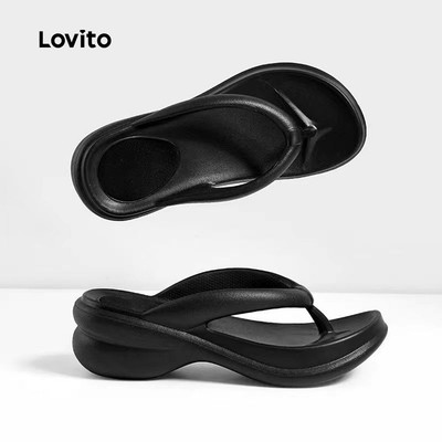 Lovito Sandal Đế Bằng Kiểu Dáng Hàn Quốc Tối Giản Màu Trắng Phù Hợp Mọi Mùa Dành Cho Nữ LFA87003