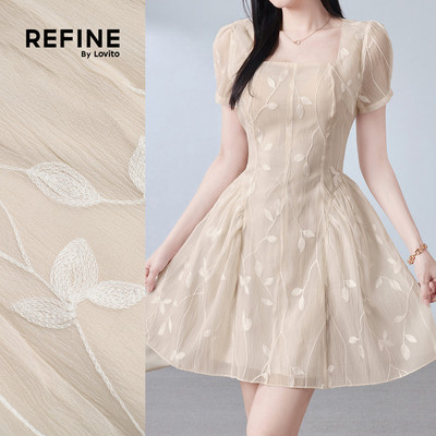 (Refine by Lovito) Đầm Jacquard Đơn Giản Thoải Mái Mùa Hơi Xuyên Thấu Xuân/Hè Màu Mơ Cho Nữ Tiệc/Trang trọng LR38E297