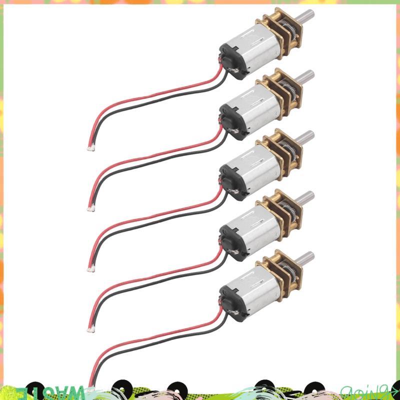 N20 Mini Micro Metal Gear Motor (5 Cái) 3V – 6V DC với Gearwheel 60RPM Đồ chơi giảm tốc toàn bộ kim 