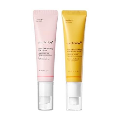 medicube Eye Jelly Serum & Eye Cream Duo: Kojic Acid Brightening Eye Gel Serum and PDRN Eye Serum | 