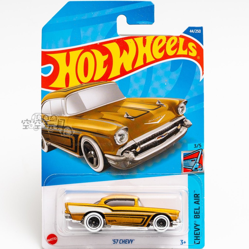Hot Wheels 44 # '57 CHEVY Vàng Mattel Hot Wheels Xe mô hình kim loại mô hình xe ô tô