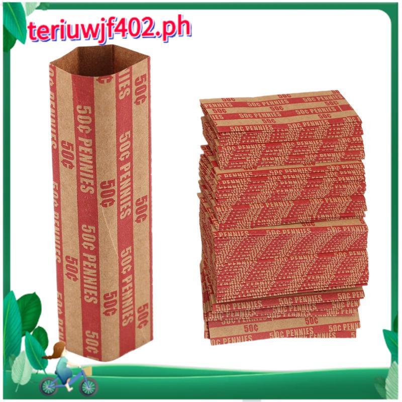 100 CÁI Penny Coin Wrappers Penny Tay áo phẳng như Shown Penny Rolls Wrappers