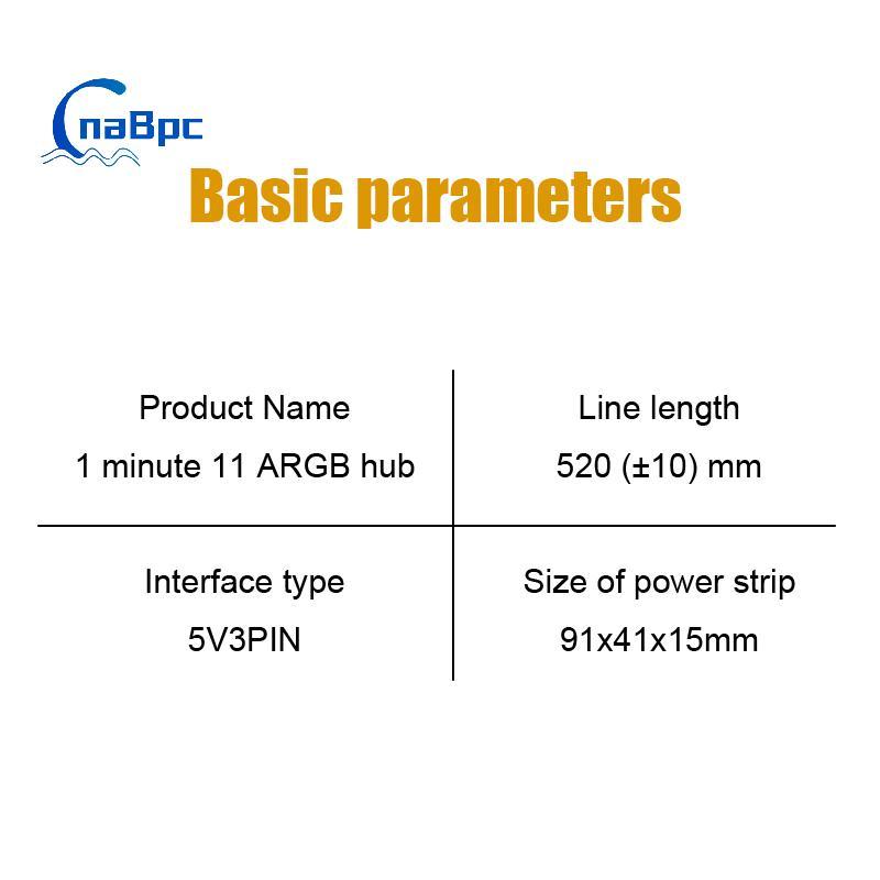 < CnaBpc > Quạt làm mát PC ARGB HUB 1 đến 11 5V 3Pin LED Strip Light HUB Adapter SATA Power ARGB Fan