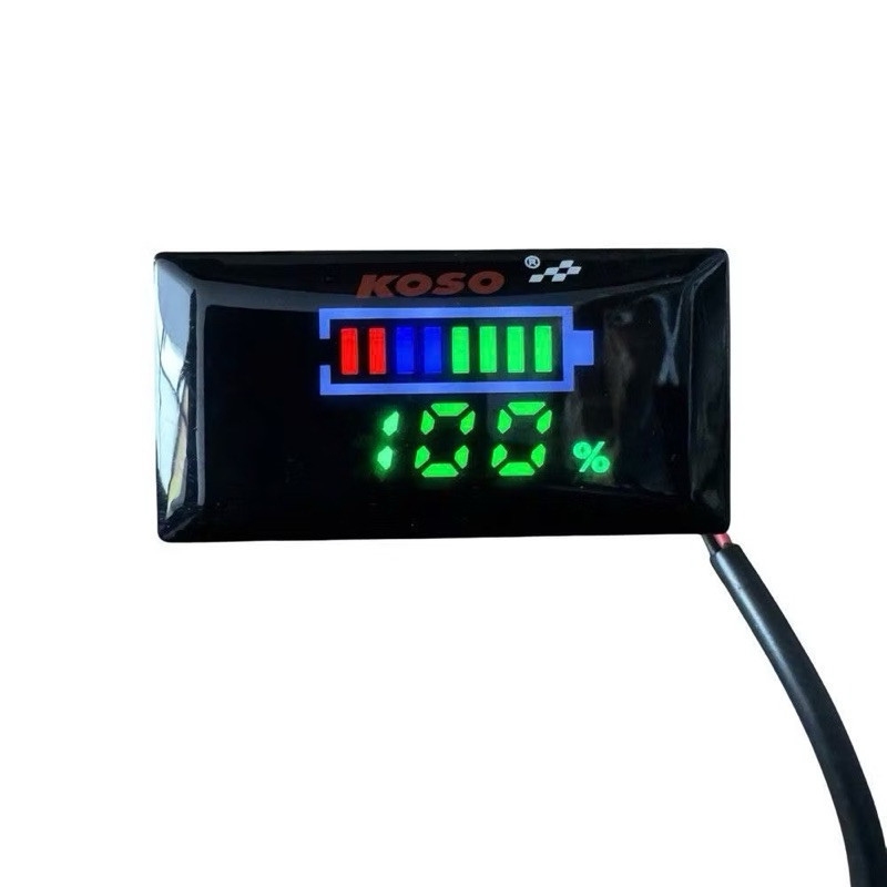 Đồng hồ báo volt koso v2 kèm pat gắn 7-100v có vạch phần trăm volt