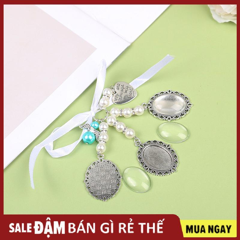 Wedding Bouquet Tim Khung Ảnh cho đám cưới Bộ nhớ Bridal ren oval Bridal Charm thiên thần Mặt dây ch