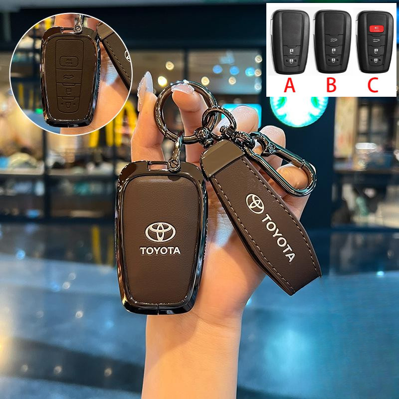 Hợp Kim Kẽm Da Chìa Khóa Ô Tô Bao Móc Khóa Móc Khóa Cho Xe Toyota Hoàn Toàn Mới Corolla Altis / Cros