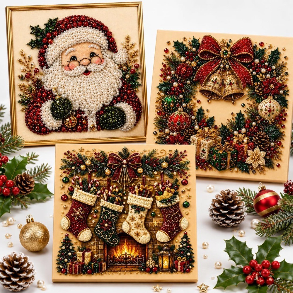 Giáng Sinh Tranh Gắn Đá DIY Handmade Kim Cương Chấm Trang Trí Paintin Trang Trí Lễ Hội Cho Phòng Khá