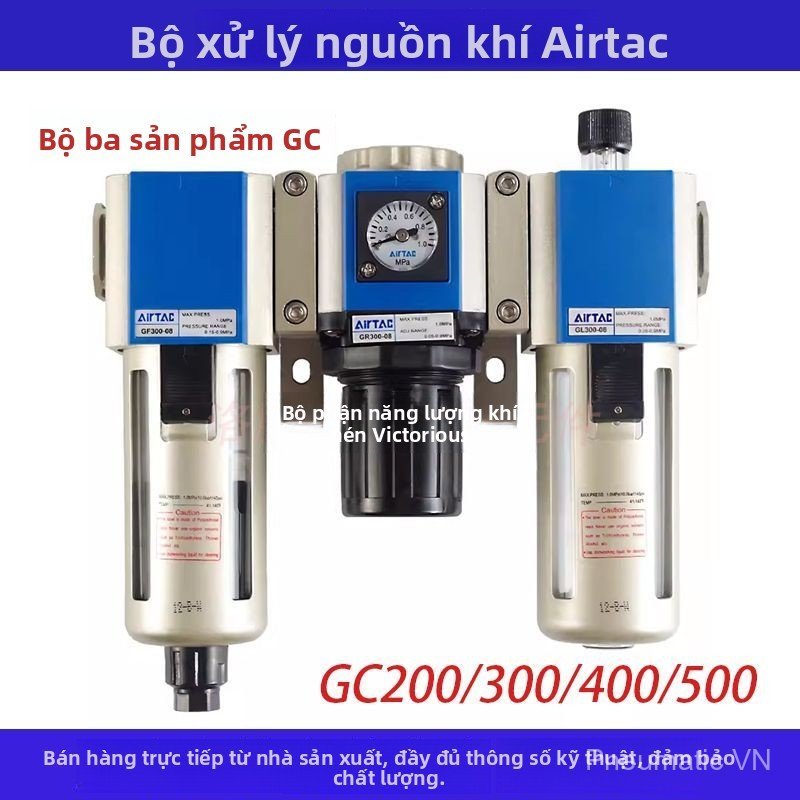 Bộ lọc khí nén 3 món GC200 300 400 600 tách dầu nước, van điều áp