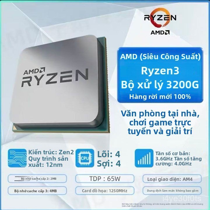 CPU AMD Ryzen 3 3200G/3400G kèm main ASUS/Gigabyte/MAXSUN A520M-K, văn phòng game, giá tốt