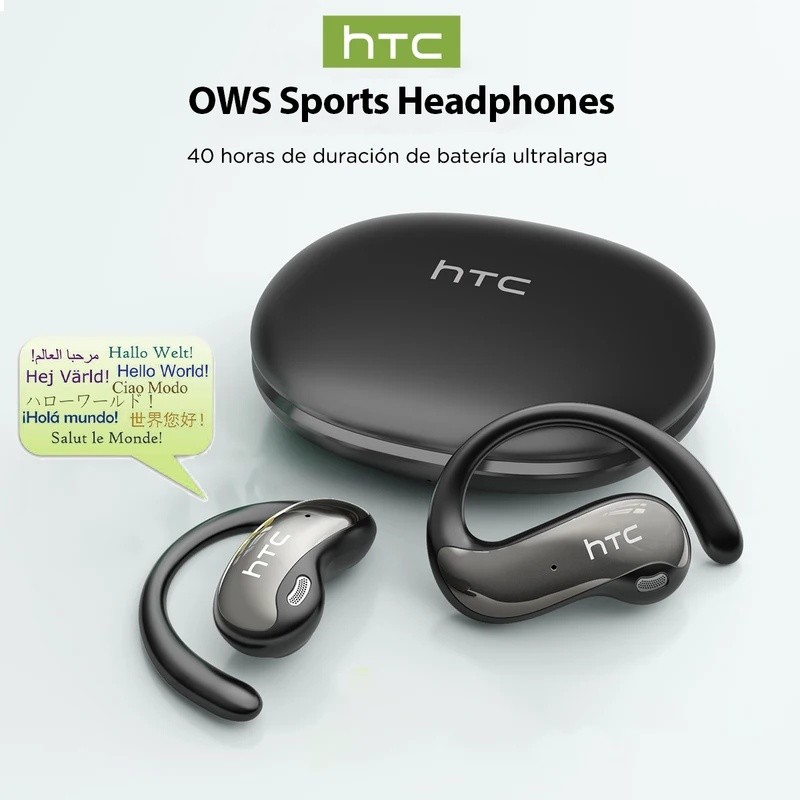 Tai nghe Bluetooth HTC NE19 AI OWS Tai nghe không dây thể thao có Mic Bass mạnh mẽ AI Translator Tai