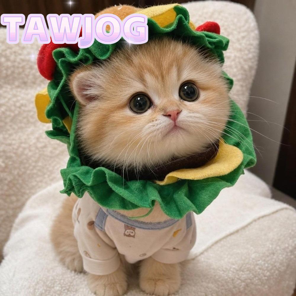 TAWJOG Pet Burger Hat, Hamburger Cross Dressing Cat Headgear, Party Cosplay Ngộ nghĩnh Có Thể Điều C