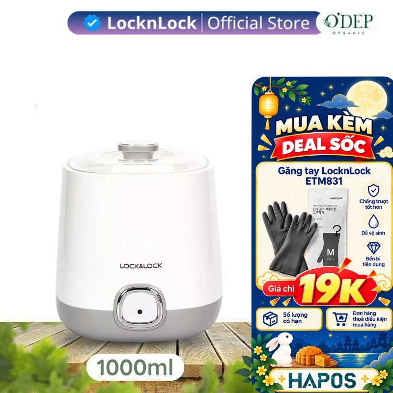 Máy làm sữa chua LocknLock EJY110SLV (Vỏ hộp có thể thay đổi mẫu mã tùy đợt Hãng SX) - Hapos Mall