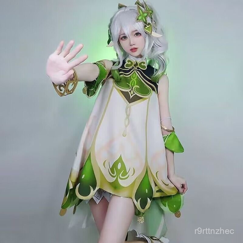 Trang phục cosplay Nahida Genshin Impact thần cỏ nhỏ bé người lớn trẻ em vải 2 lớp