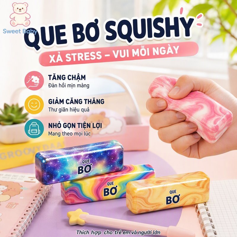 Bơ Dính Squishy Fidget Đồ Chơi Tăng Chậm Mềm Giảm Căng Thẳng Cảm Giác Chơi Dễ Thương Trang Trí Bàn Làm Việc Trẻ Em