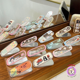 Hoa-patterned Bướm Trang Điểm Gương Giá Đỡ Di Động Mùa Hè Nhỏ Gọn Cô Gái Di Động Mini Thời Trang Để Bàn Dính Ngang Dọc Sử Dụng Kép ZJ 