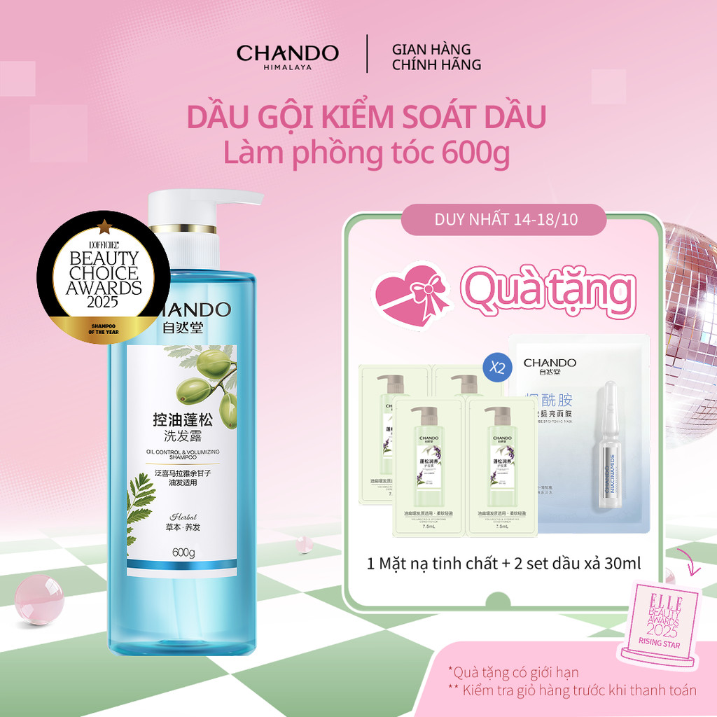 Dầu gội hỗ trợ kiểm soát dầu & làm phồng tóc CHANDO Himalaya 600ml