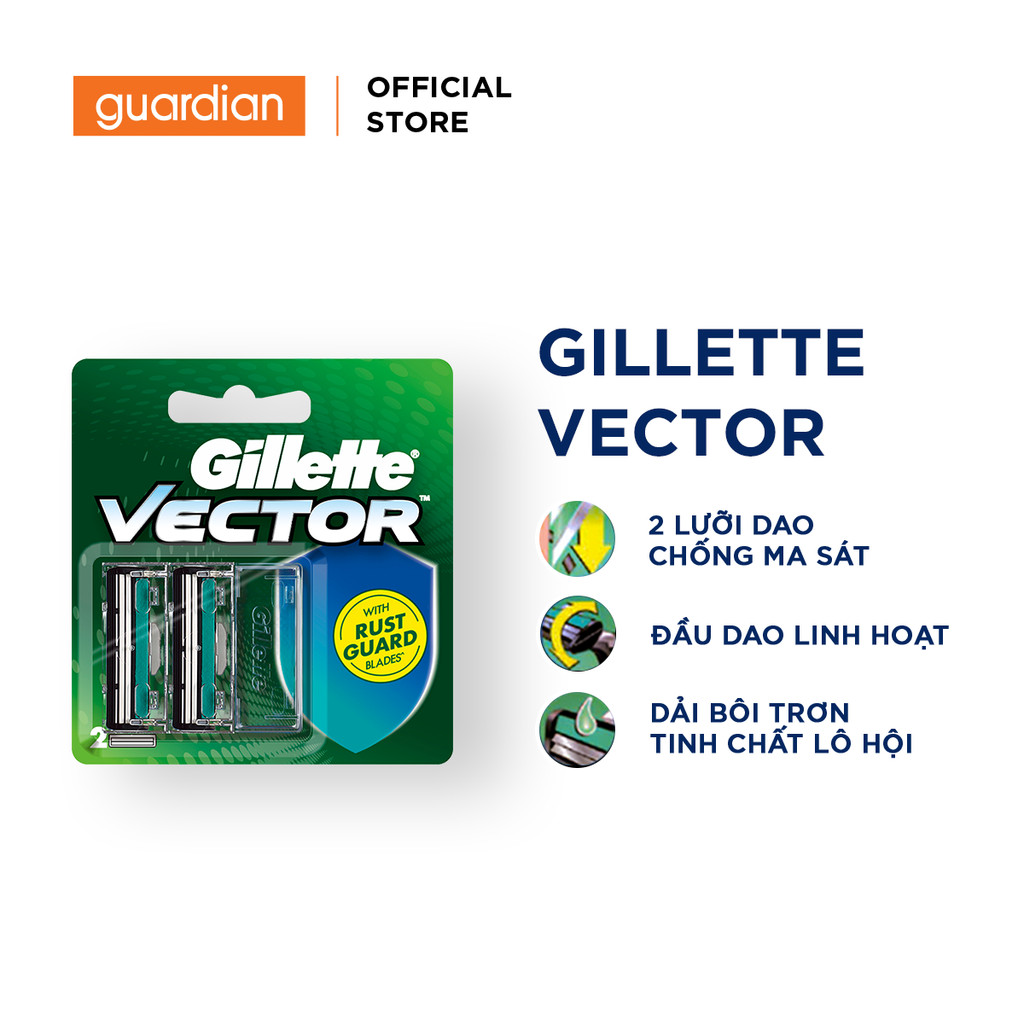 Lưỡi Dao Cạo Râu Gillette Vector - Hộp 2 Lưỡi