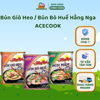 THÙNG 30 GÓI  Bún Giò Heo / Bún Bò Huế/Bún cá cay Hằng Nga ACECOOK Thơm Ngon 75g