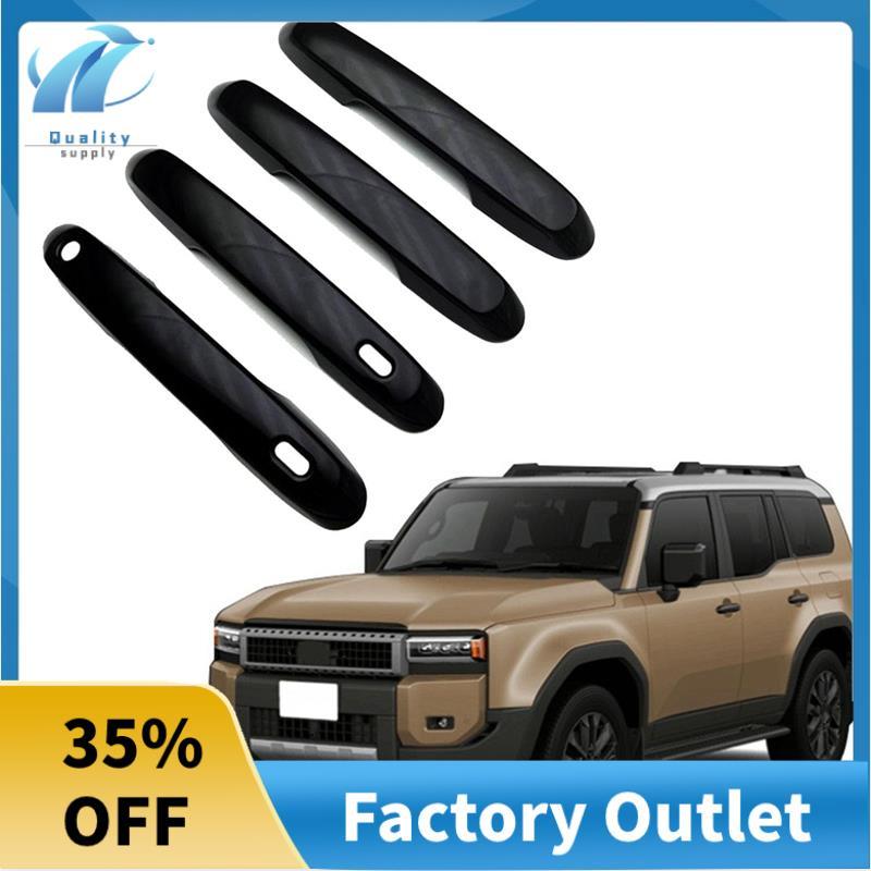 Tuyệt Vời Cho 250 Prado LC250 2024 Xe Bên Cửa Tay Nắm Bao Viền Phụ Kiện Màu Đen