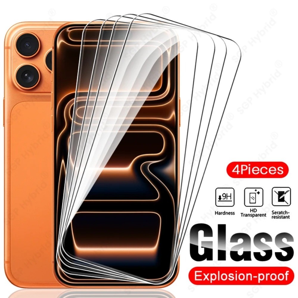 4-1 Chiếc Full Kính Cường Lực Cho iPhone 17 Pro Max 9H Tấm Bảo Vệ Màn Hình Bìa Phim iPhone17ProProMa