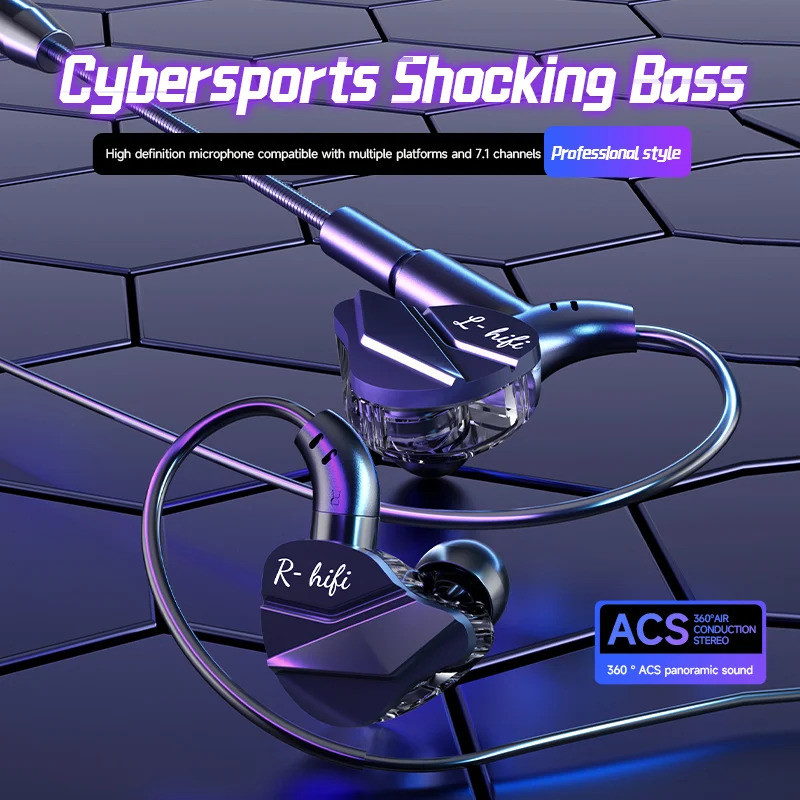 Tai nghe trò chơi G62 Tai nghe có dây 3,5 mm và loại C Tai nghe chơi Game HIFI trong tai Mic điều kh