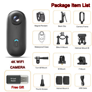 2025 Quà Tặng Nóng 4K Từ Thân Cam Di Động WiFi Không Dây Camera Hành Động POV Xe Đạp Gắn Thể Thao Vide Chống Nước Mini Vlog Camera