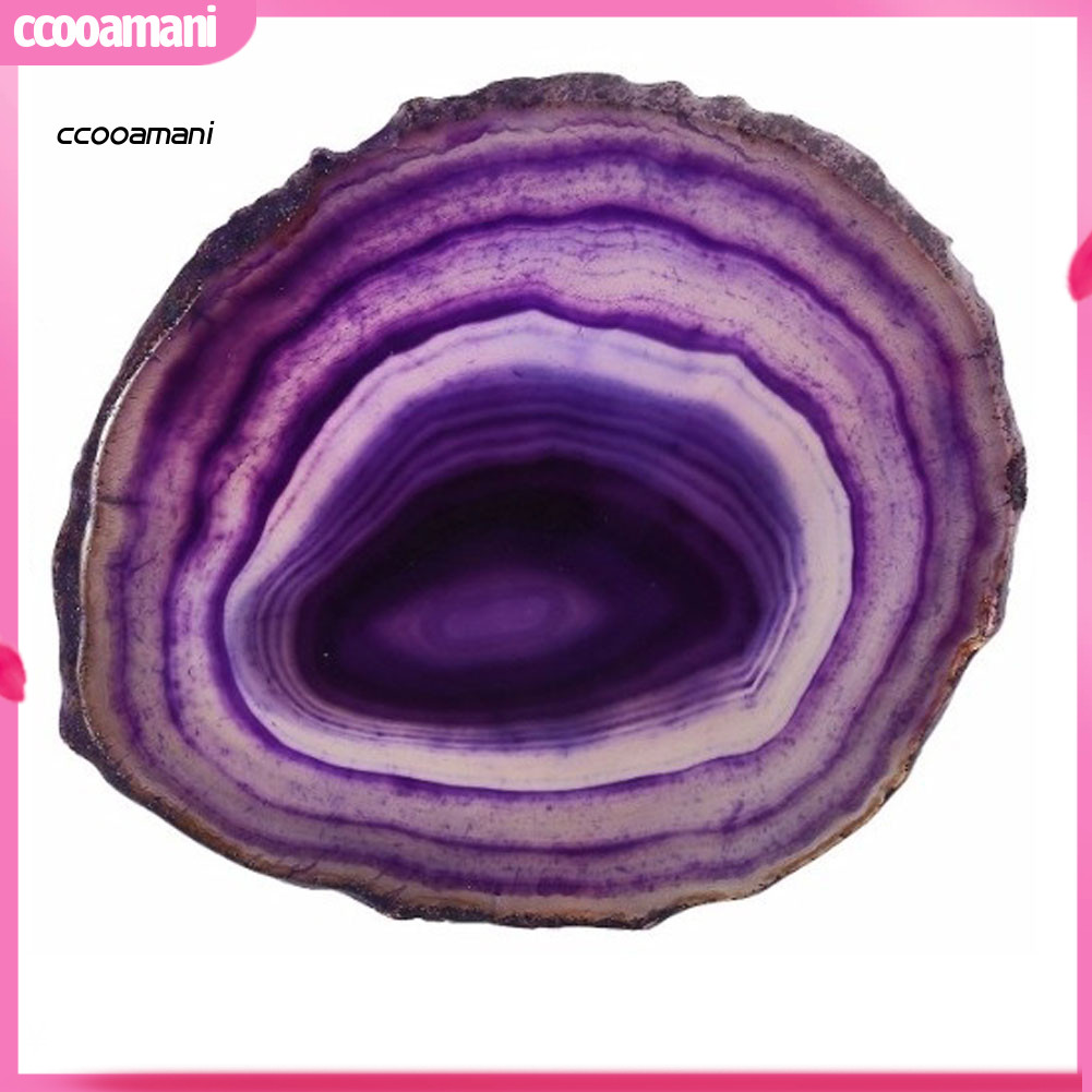 Thai| Tròn Giả Mã Não Lát Geode Cốc Thảm Đá Coaster Đồ Uống Miếng Lót Trang Trí Bàn