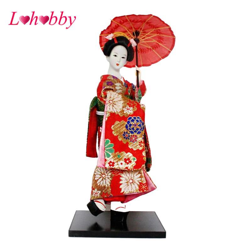 Lohobby 12 "Geisha Nhật Bản, Búp bê Kimono, Búp bê phương Đông Điêu khắc truyền thống Búp bê Geisha 
