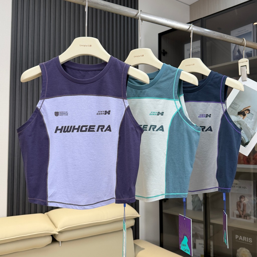 T Tree Rice ai Banana HouseNgoài Trời Núi Series Mỹ Retro In Chữ Thể Thao Thoáng Khí Chạy Bộ Áo Vest