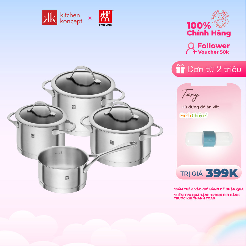 ZWILLING - Bộ Nồi Essence 4 Món (1.5L, 2L, 3L, 3.5L)