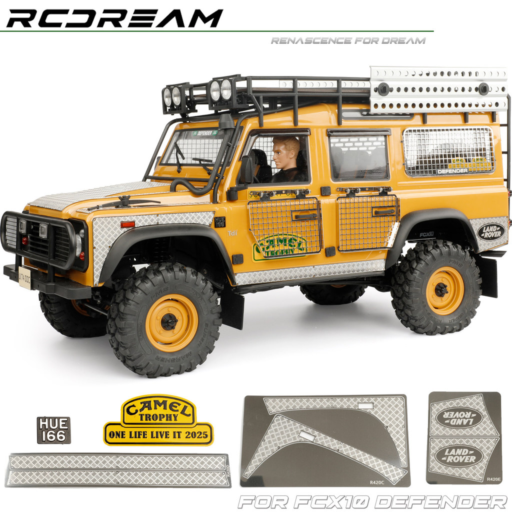 RCDream FCX10 Camel Cup Defender Cover / Váy Bên Kim Loại Chống Ván Trượt / Lưới Cửa Sổ Gấp