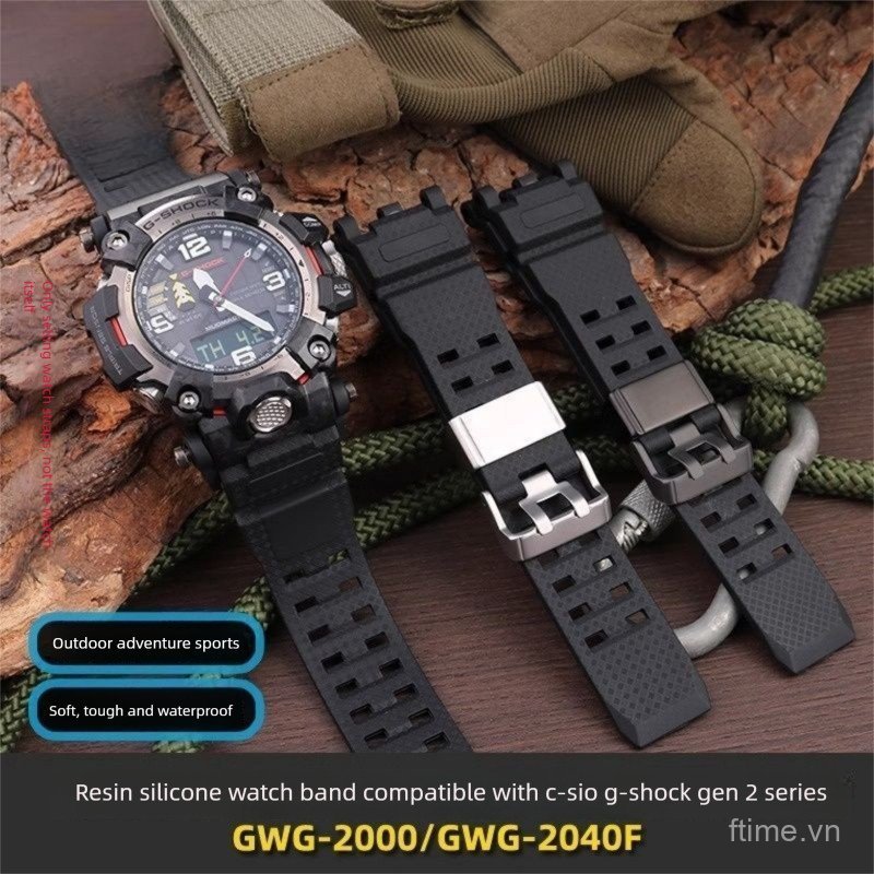 Dành Cho G-SHOCK Mudmaster GWG-2000 GWG2000FR Dây Đeo Đồng Hồ Silicon Nhựa Đen Dành Cho Nam Ngoài Đư